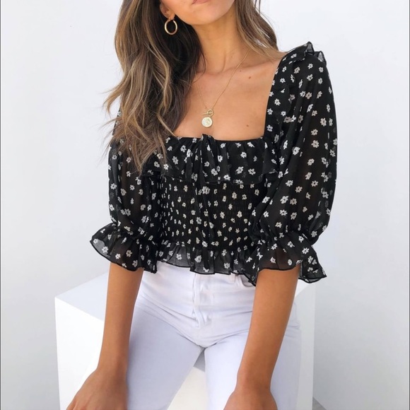 Papermoon Tops - Smocked Ruffle Top